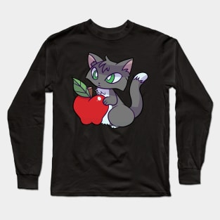 Apple Blue Tuxedo Cat Long Sleeve T-Shirt